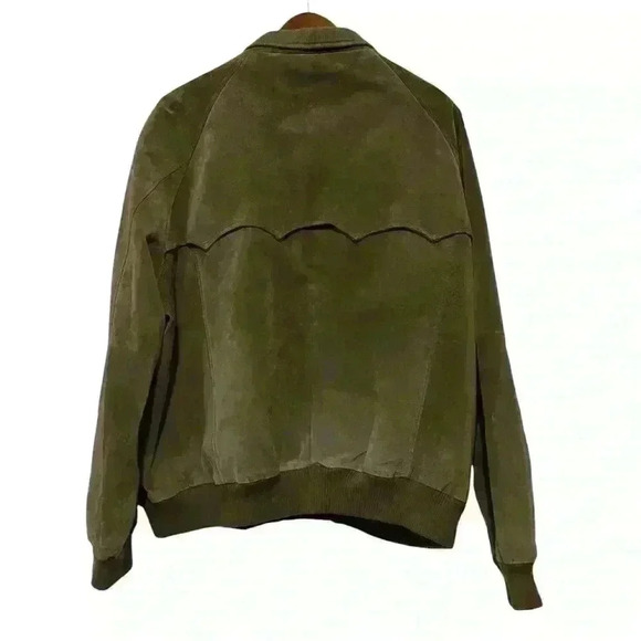 Men’s Vtg ORVIS Sporting Traditions LEATHER Jacket Coat sz XL Zip Up Olive Green - Picture 2 of 9